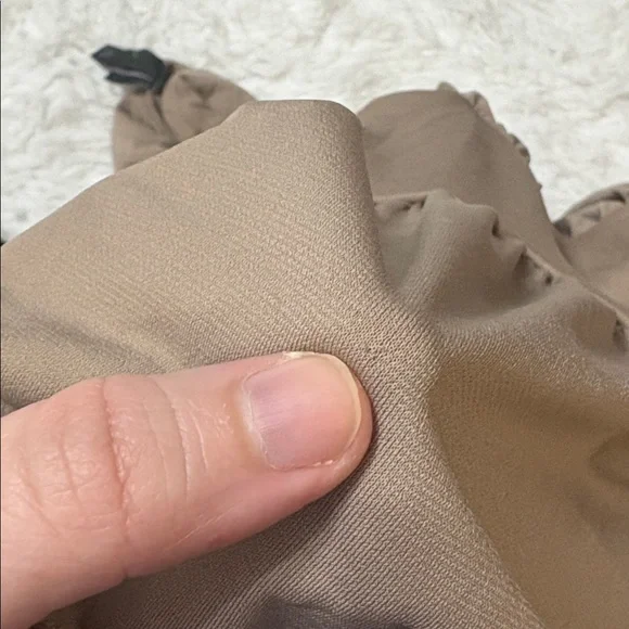 NWT Wild Fable Light Taupe Sleeveless Mock Neck Ruffle Dress Size XS - Picture 8 of 12